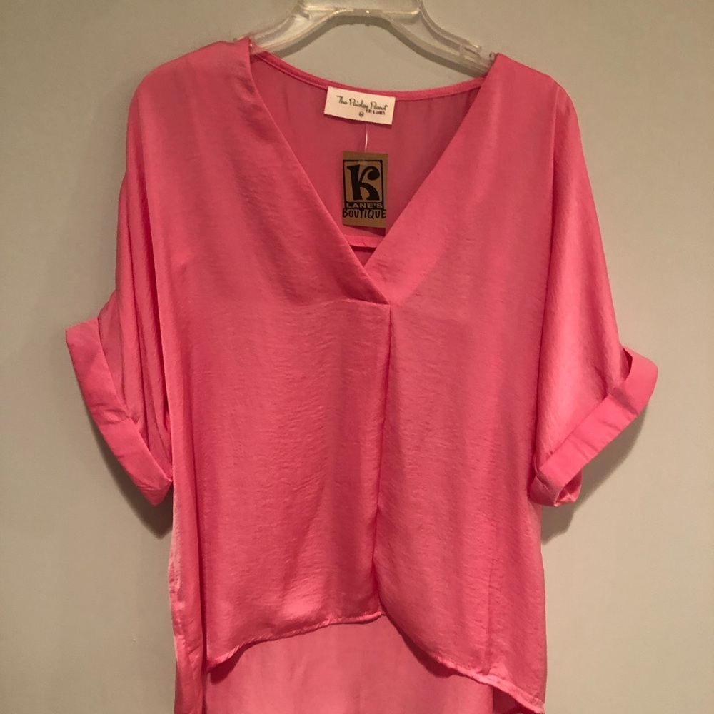 Brand new bright pink Beauty Sheen Blouse in size medium by The Paisley Parrot